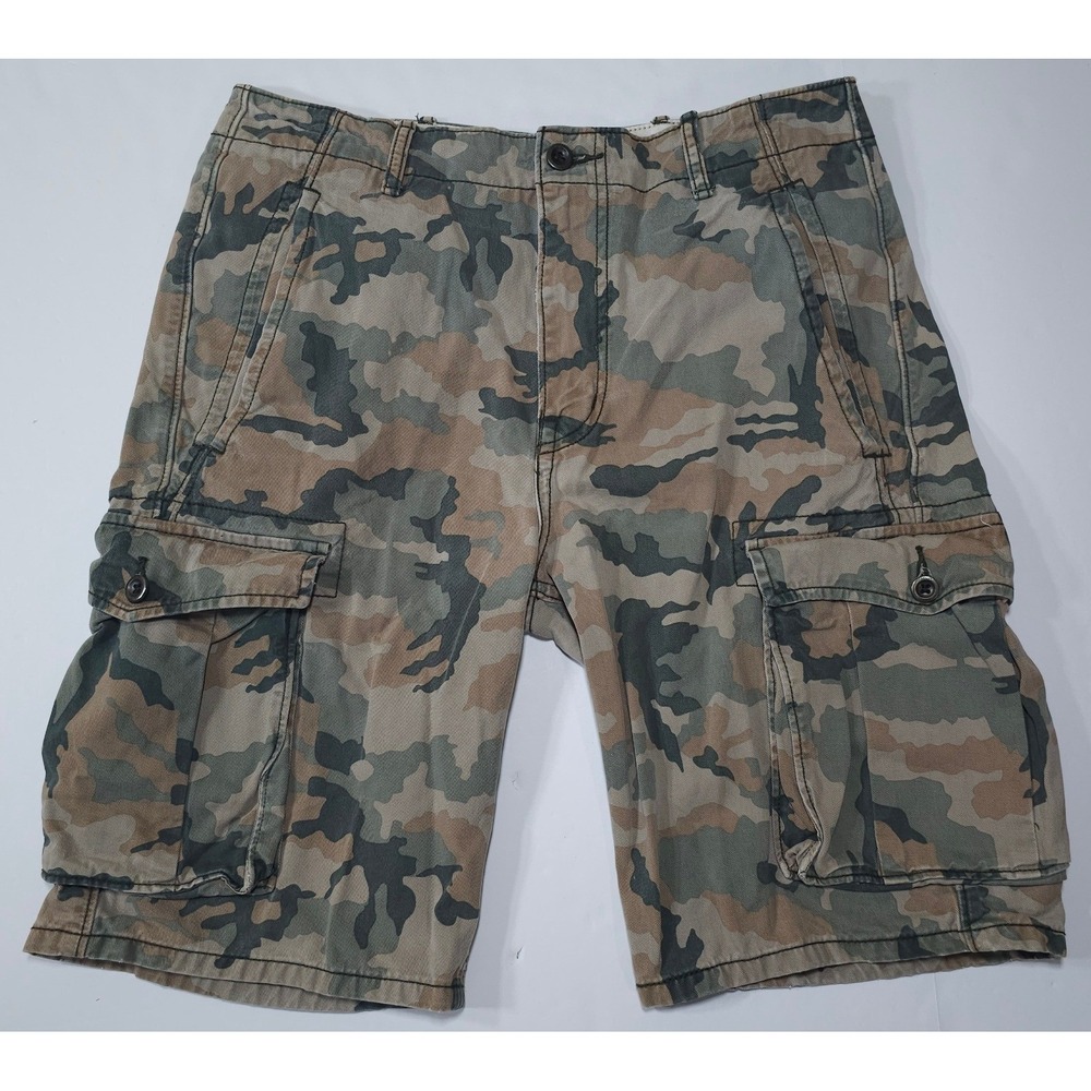 Levi Strauss & Co Mens Camouflage Cargo Shorts Green Brown Size 30 12463-0001